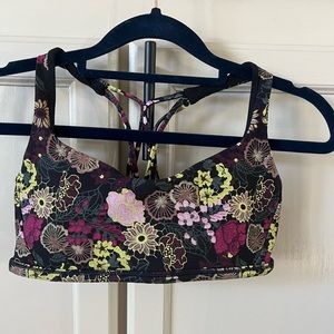 LuLuLemon Free To Be Multi-Colored Floral Strappy Bra